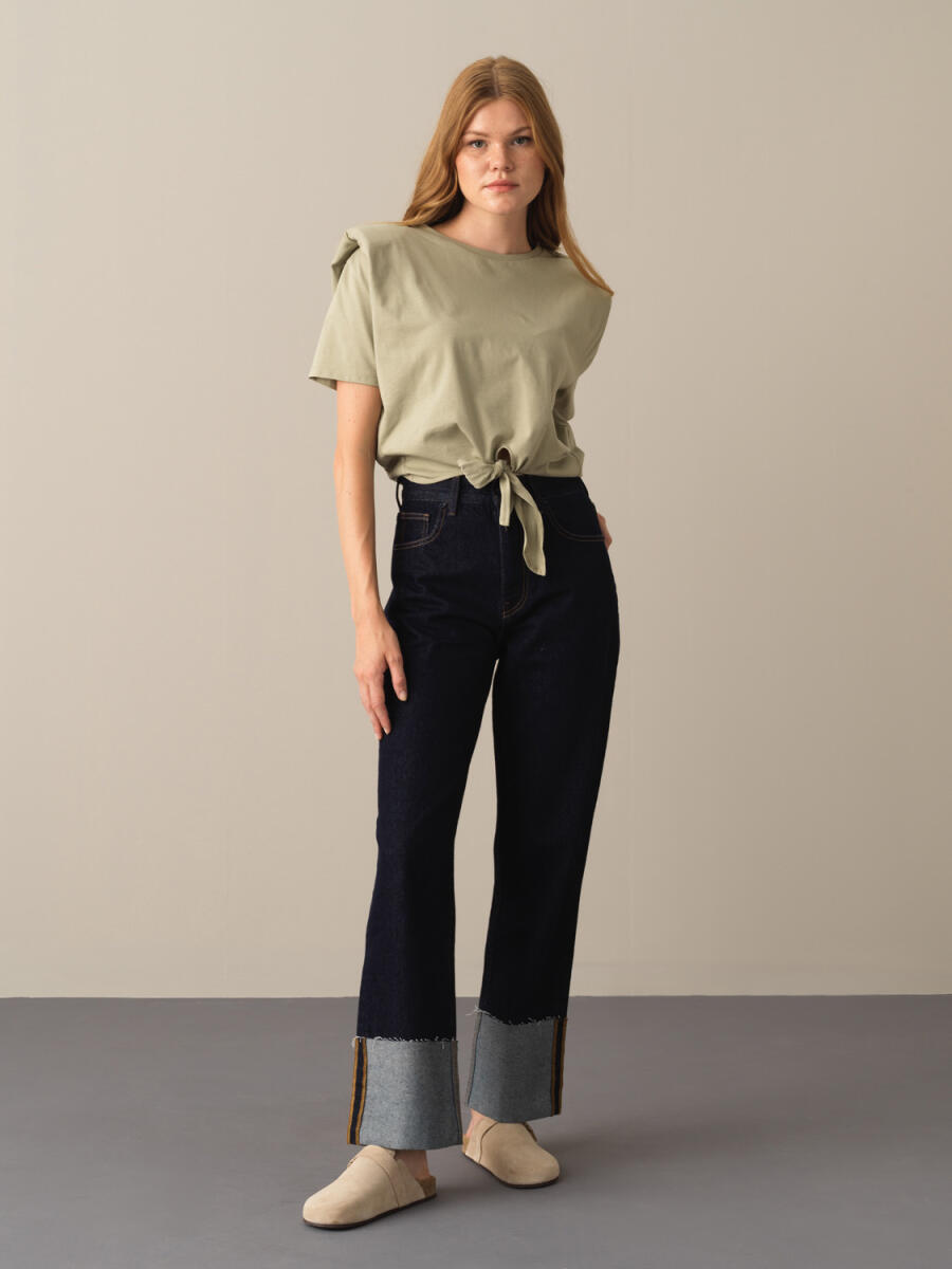 100% Cotton Oversized Denim Pants - 2