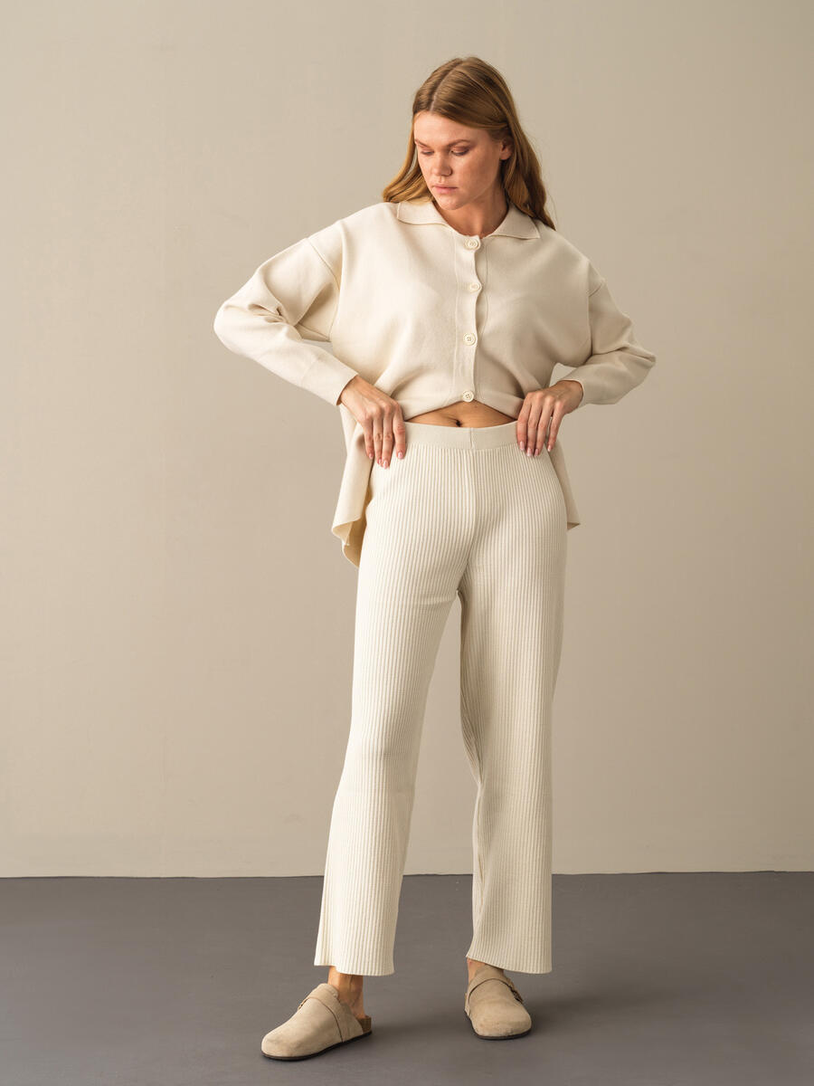 Cotton Oversized Knitted Pants - 2