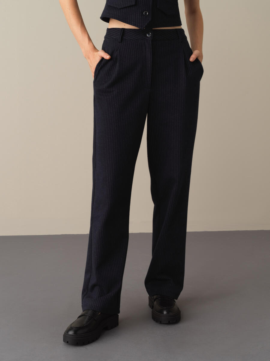 Cotton Oversized Striped Pants