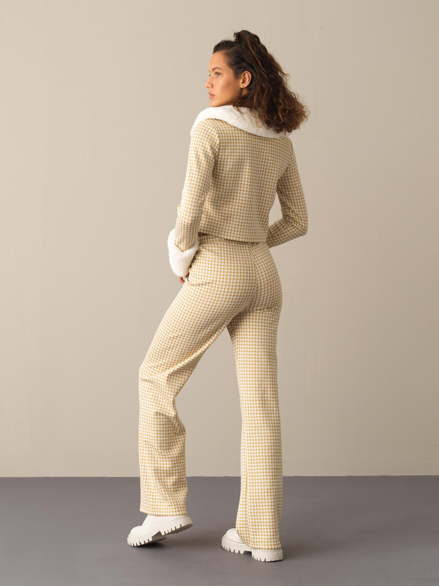 Cotton Regular Fit Checked Pants - 5