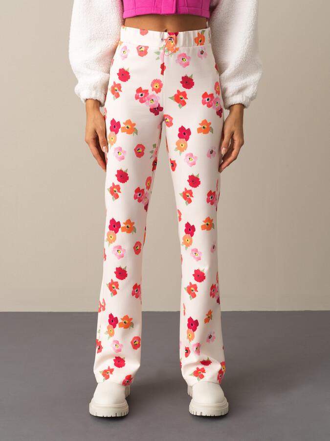 Cotton Regular Fit Patterned Pants - Xint