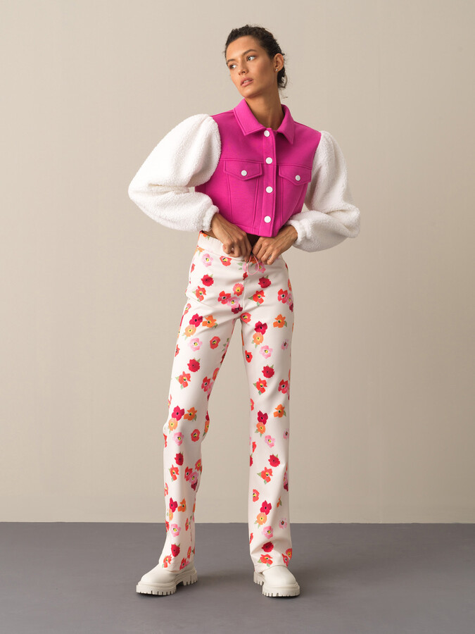 Cotton Regular Fit Patterned Pants - Xint