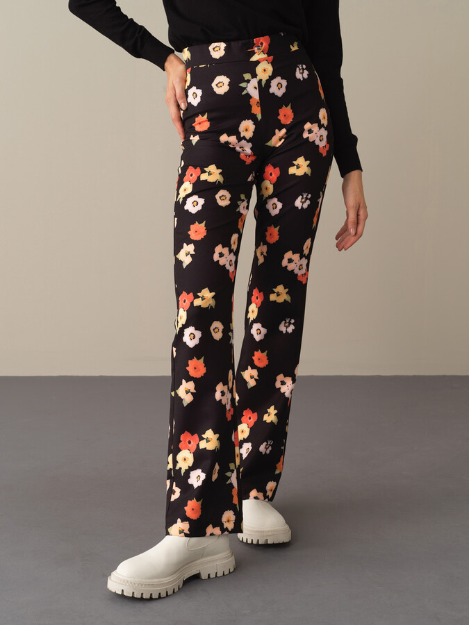 Cotton Regular Fit Patterned Pants - Xint