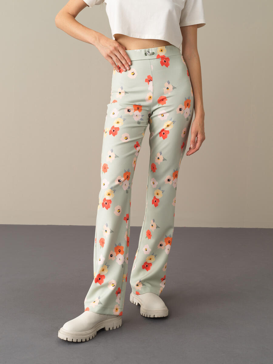 Cotton Regular Fit Patterned Pants - 1