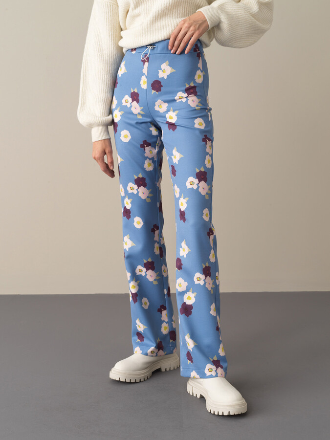 Cotton Regular Fit Patterned Pants - Xint