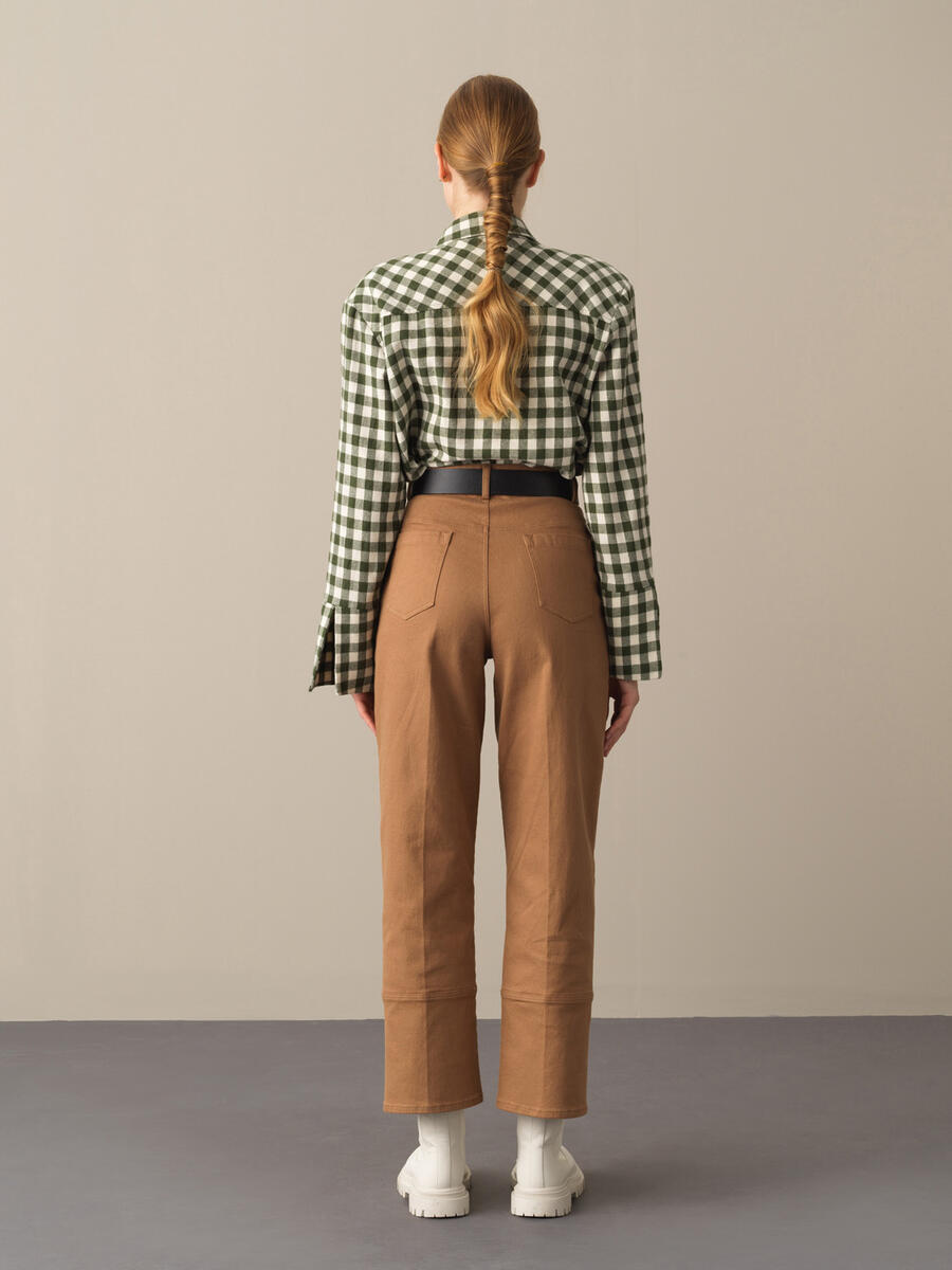 Cotton Regular Fit Wide Leg Pants - 4