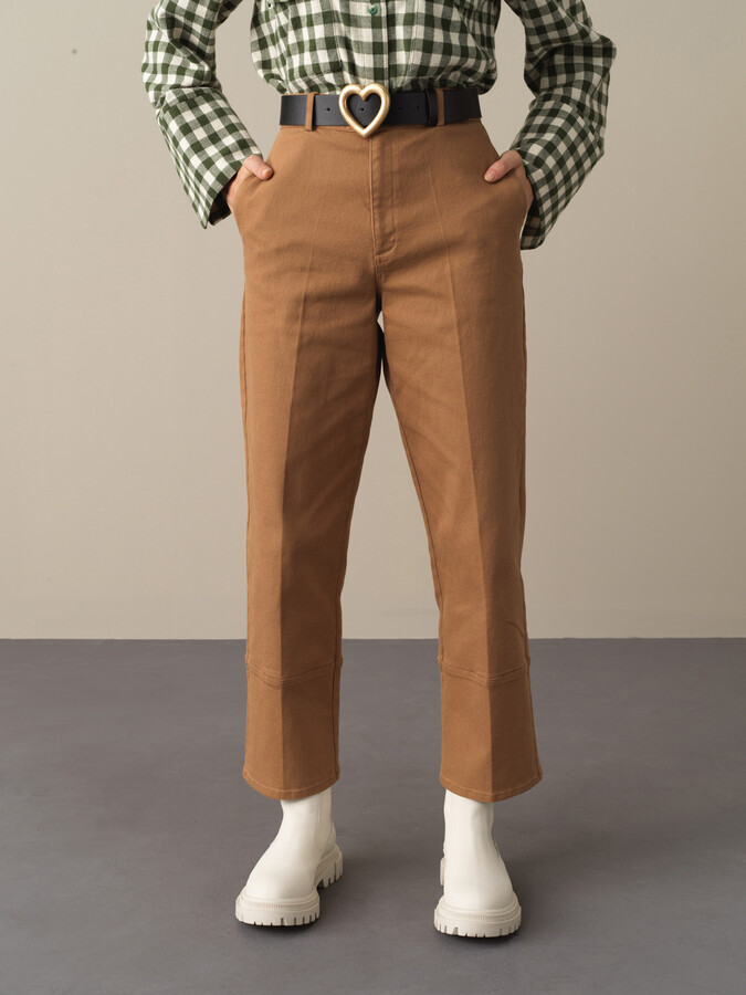 Cotton Regular Fit Wide Leg Pants - Xint