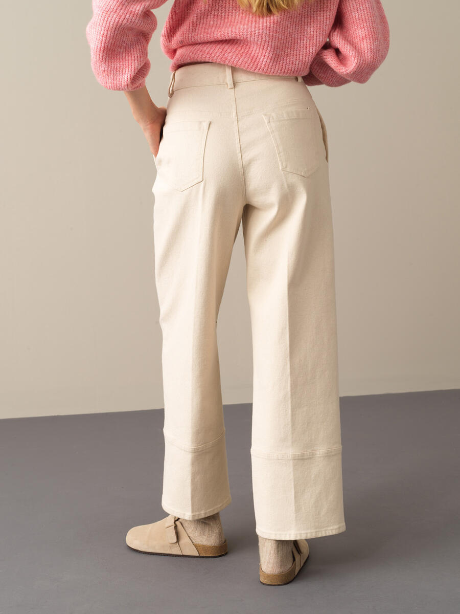 Cotton Regular Fit Wide Leg Pants - 4