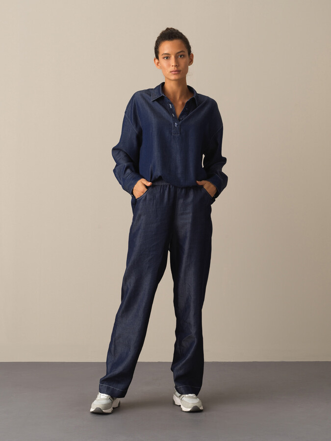 Elastic Waist 100% Lyocell Regular Fit Pants - Xint