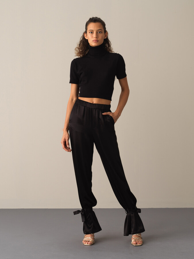Regular Fit Satin Pants - Xint