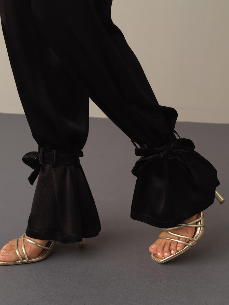 Regular Fit Satin Pants - 3