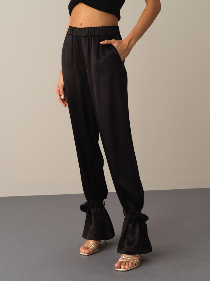 Regular Fit Satin Pants - Xint
