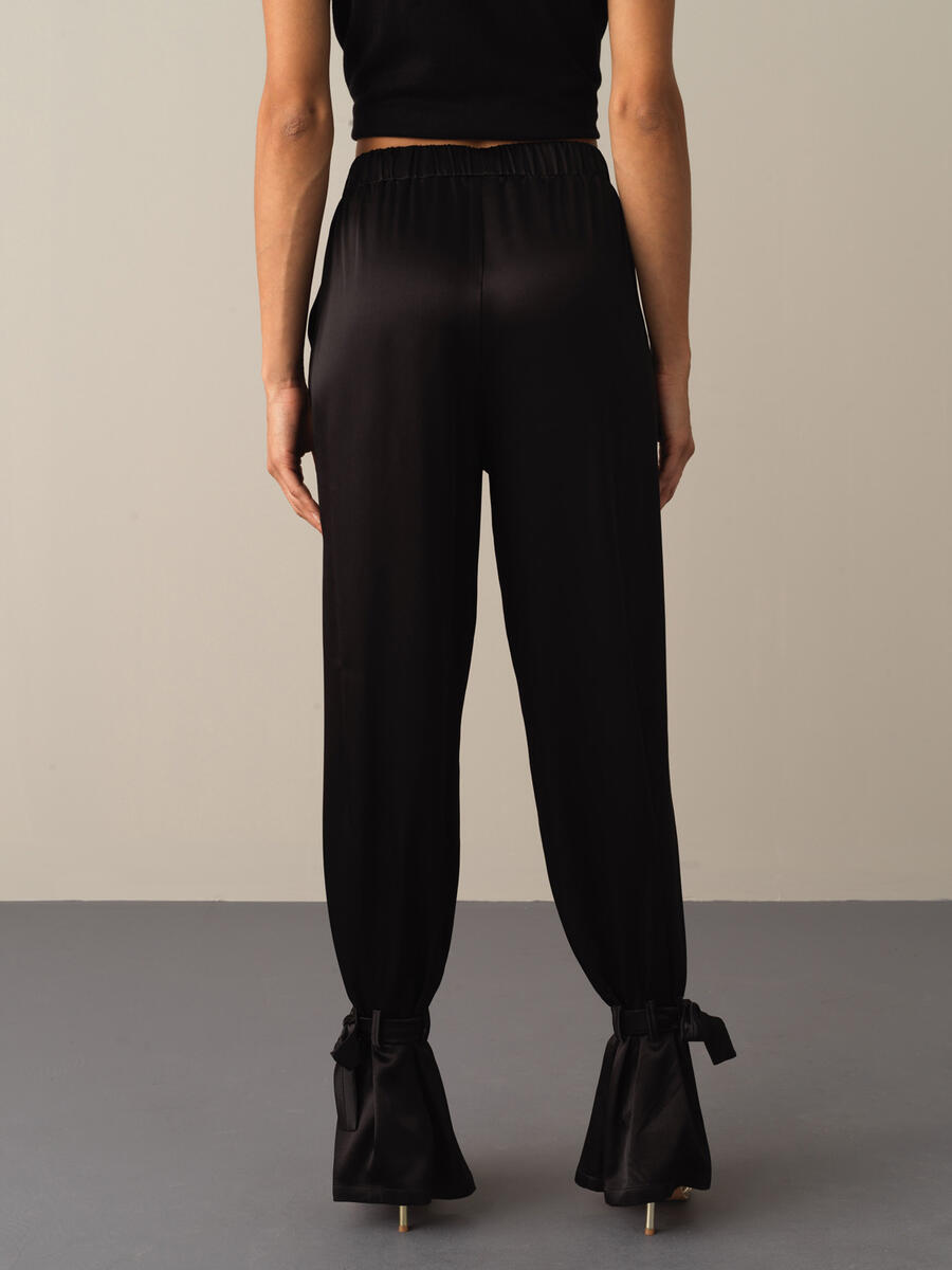 Regular Fit Satin Pants - 4