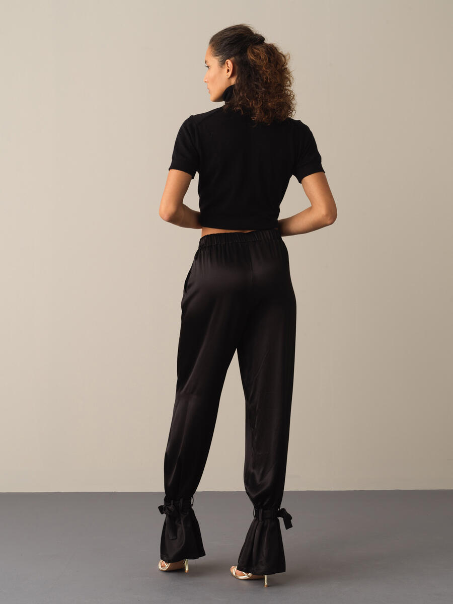 Regular Fit Satin Pants - 5