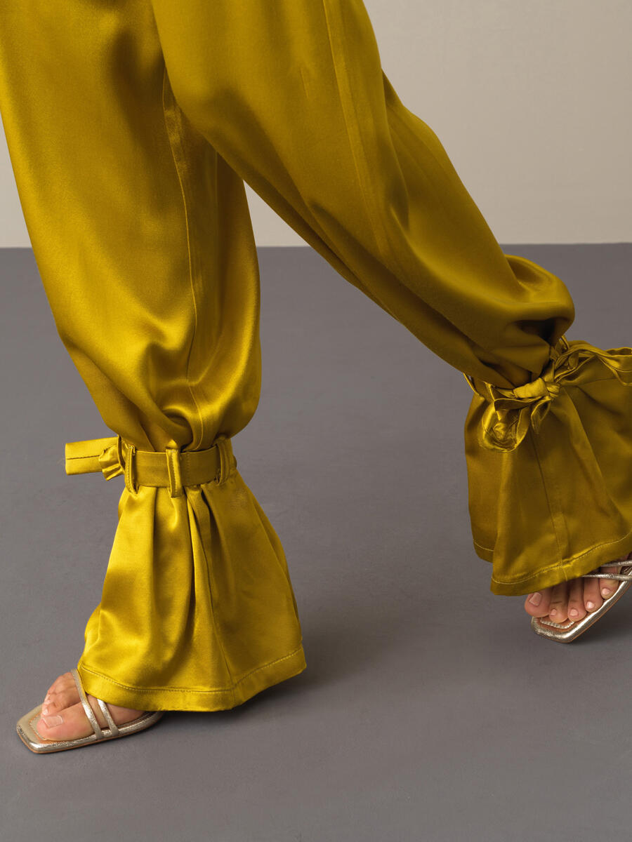 Regular Fit Satin Pants