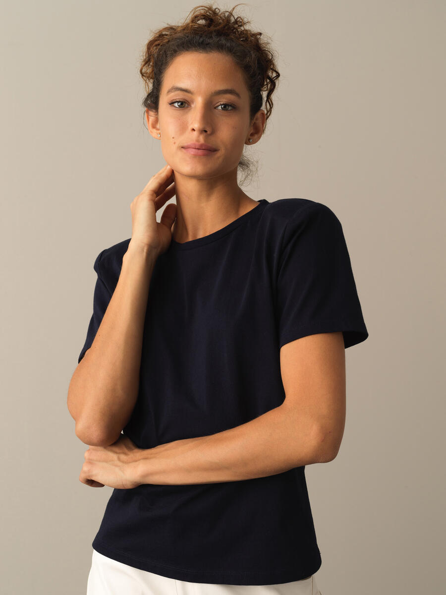 100% Cotton Regular Fit Shoulder-Padded T-Shirt