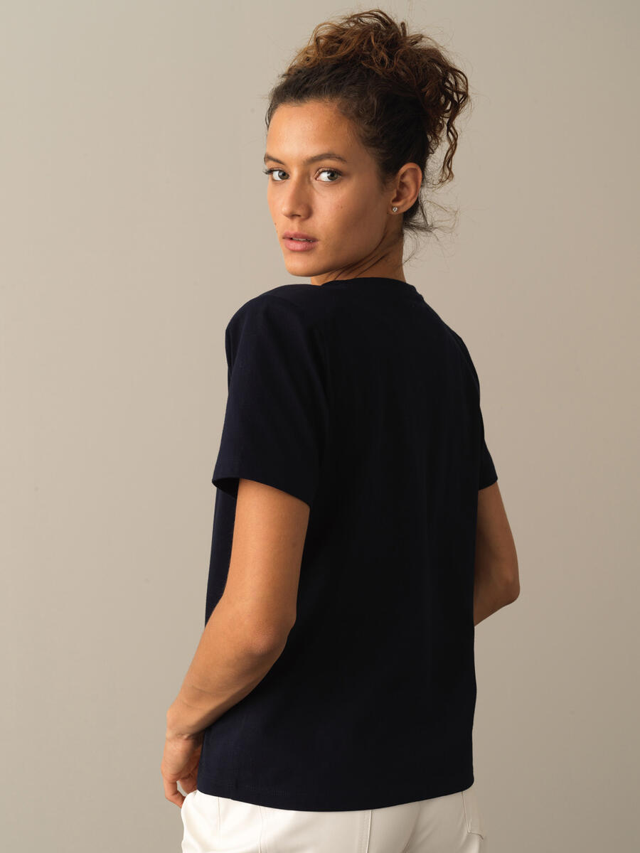 100% Cotton Regular Fit Shoulder-Padded T-Shirt - 3