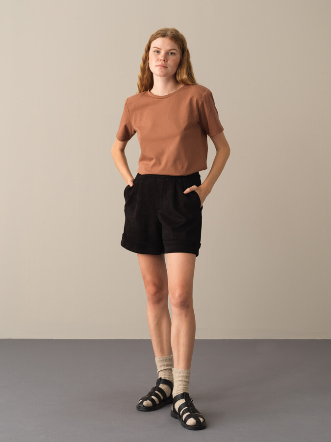 100% Cotton Regular Fit Shoulder-Padded T-Shirt - Xint