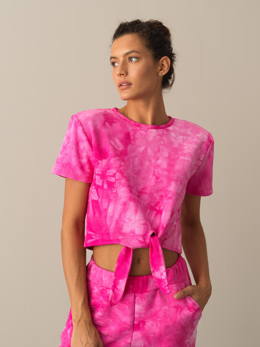 Waist-Tied Cotton Regular Fit T-Shirt