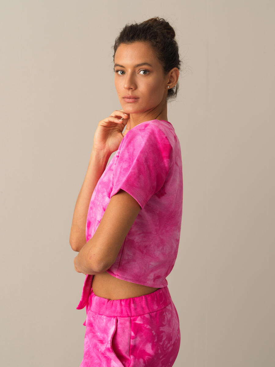 Waist-Tied Cotton Regular Fit T-Shirt - 3