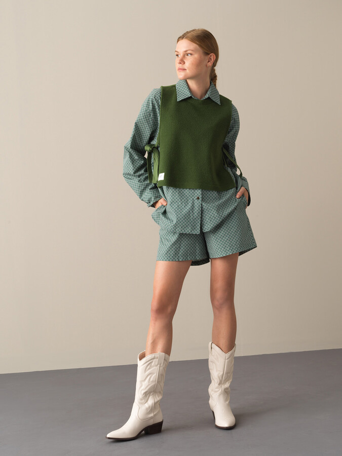 Crew Neck Regular Fit Lamb Vest - Xint