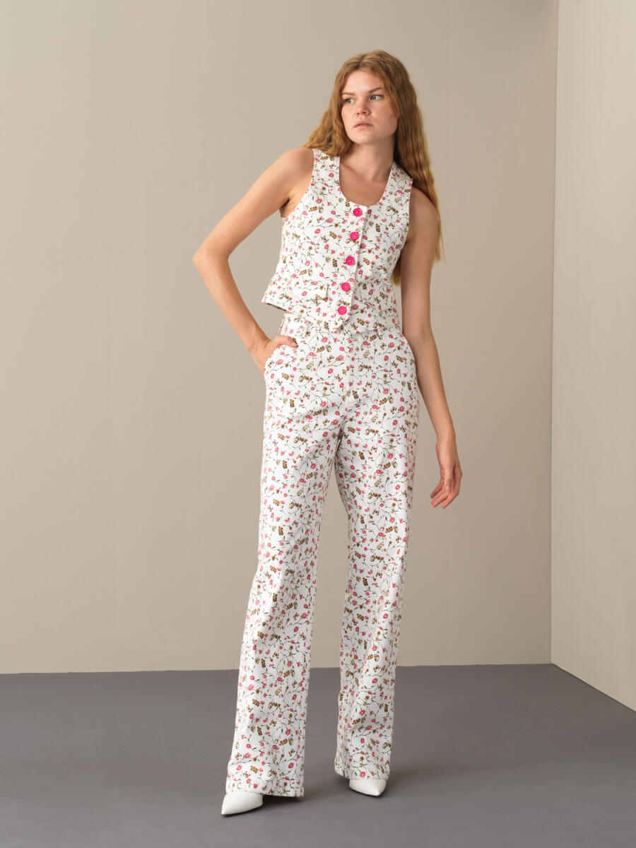 U-Neck Cotton Regular Fit Patterned Vest - 2