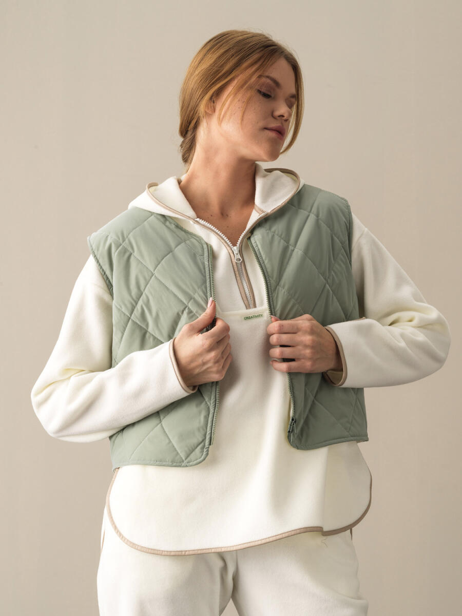 Zip-Up Regular Fit Quilted Vest