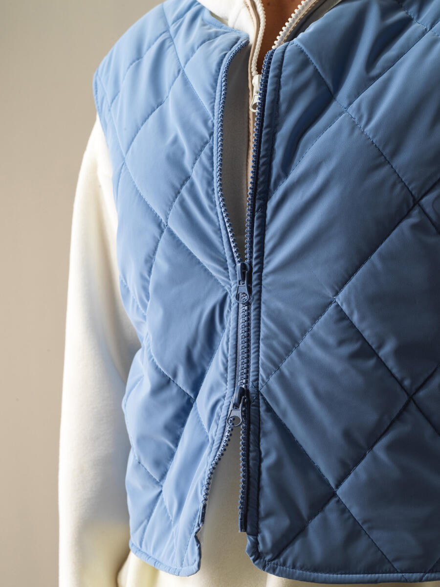 Zip-Up Regular Fit Quilted Vest