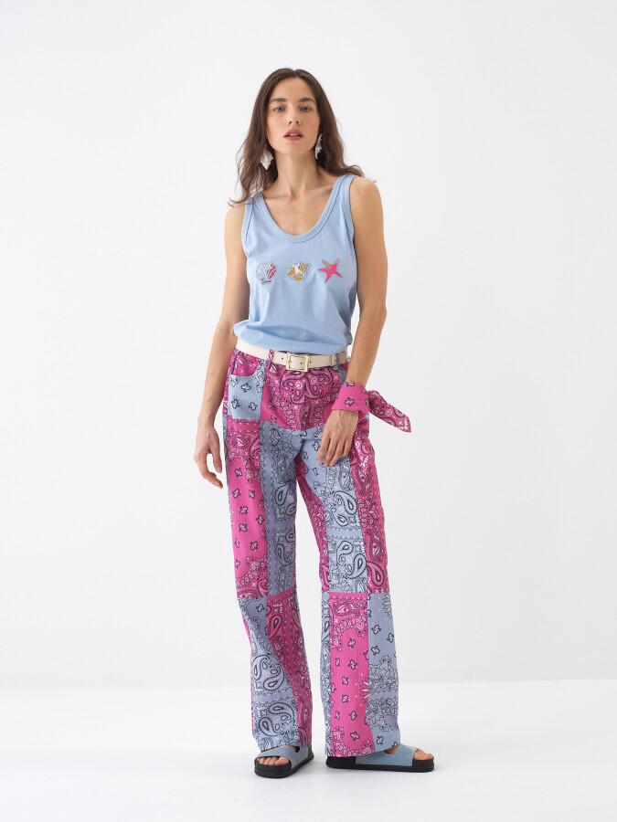 Blue Regular Fit Cotton Undershirt - 2