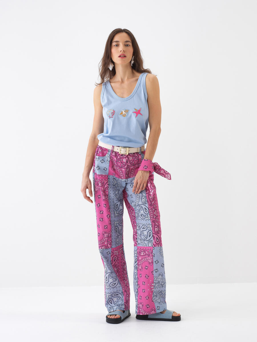 Blue Regular Fit Cotton Undershirt - 2