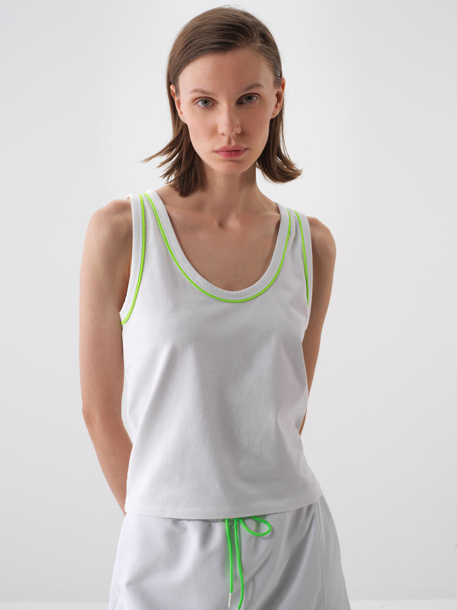 White Regular Fit Cotton Undershirt - 1