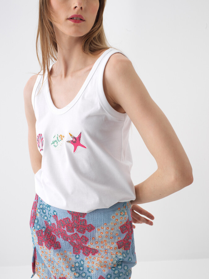 White Regular Fit Cotton Undershirt 