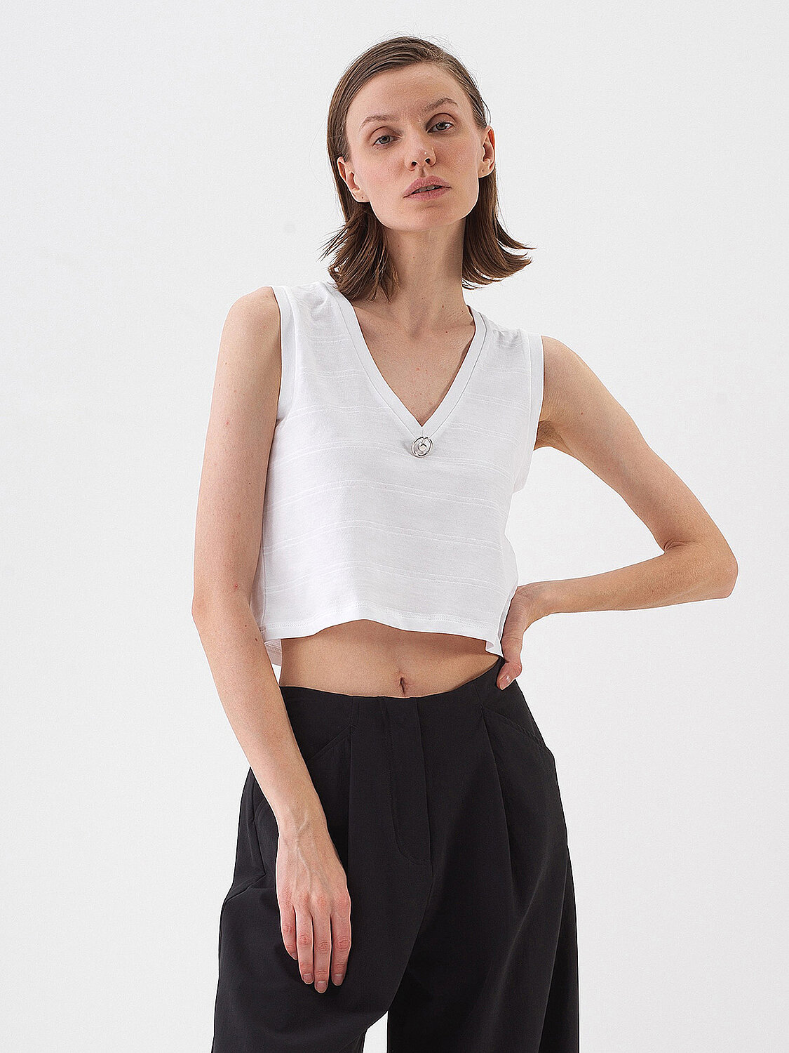 White Slim Fit Cotton Undershirt