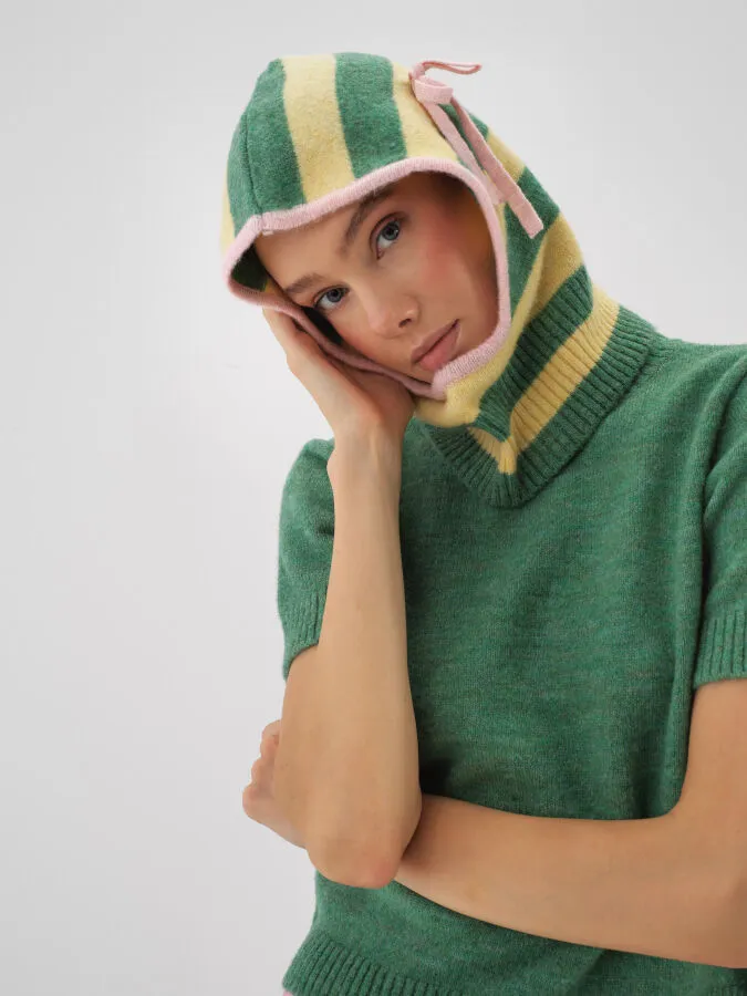 Striped Mohair Colorful Beanie - Xint