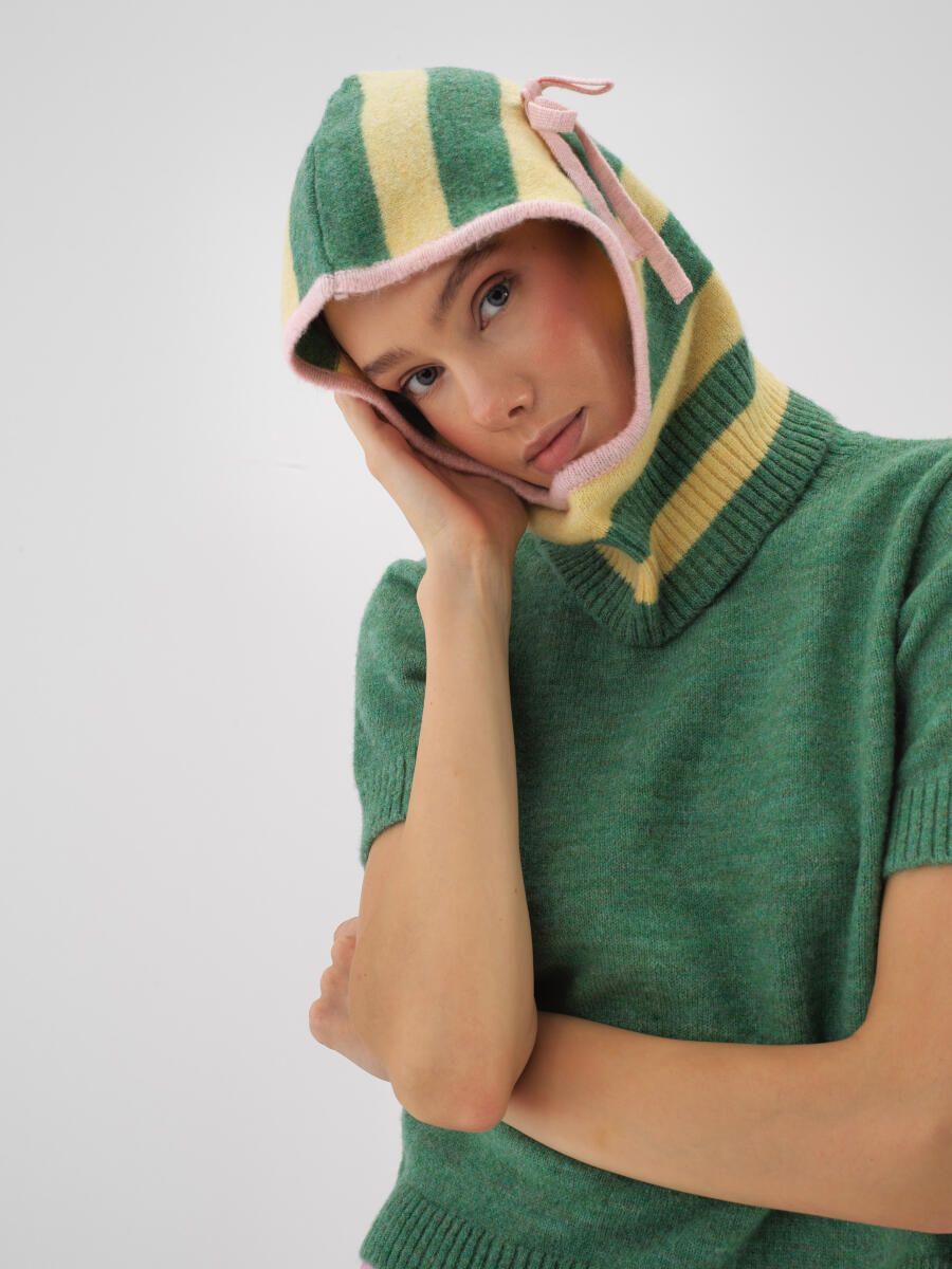 Striped Mohair Colorful Beanie