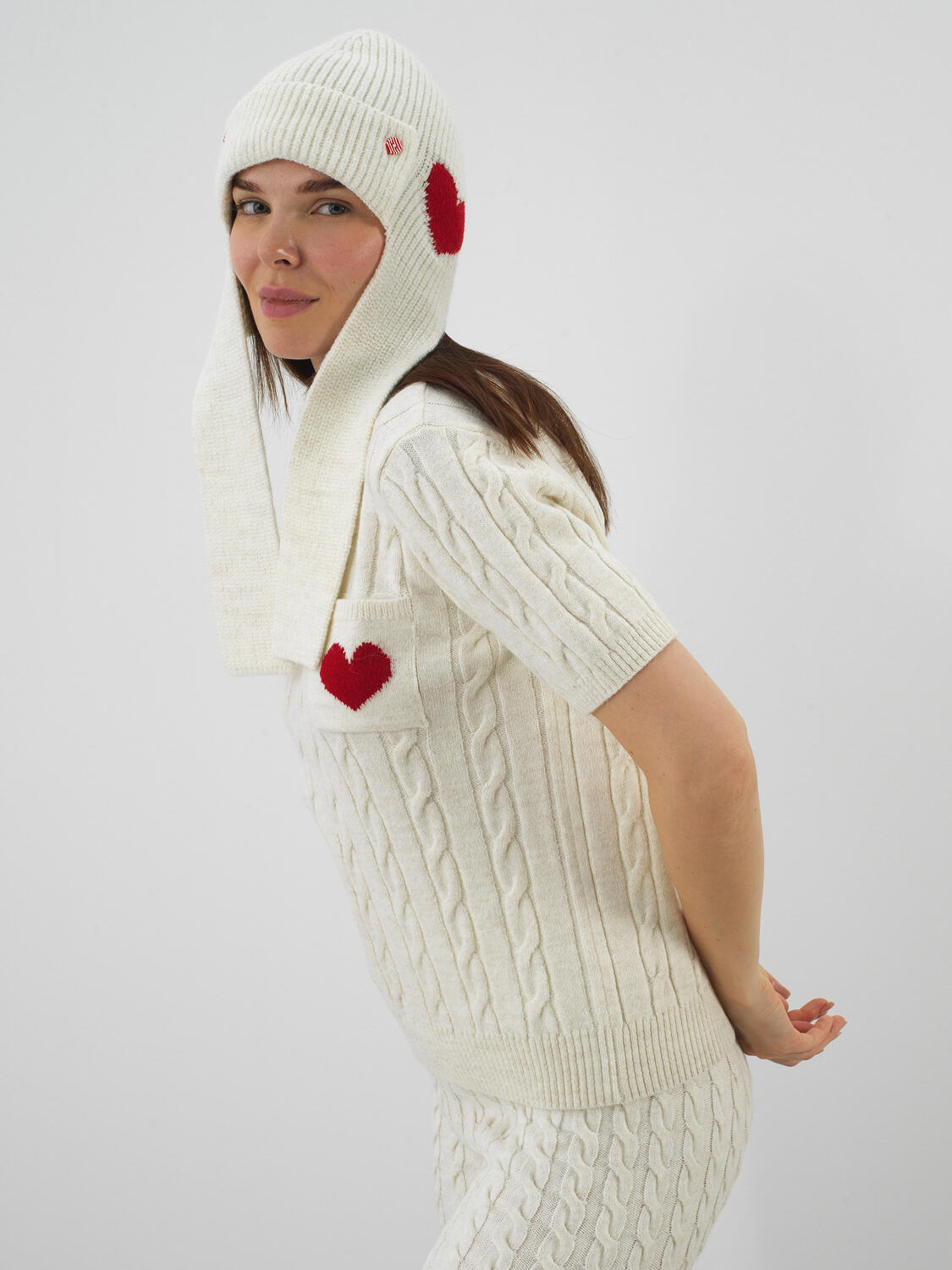 Ecru Natural Wool Textured Standard Fit Beret - 2