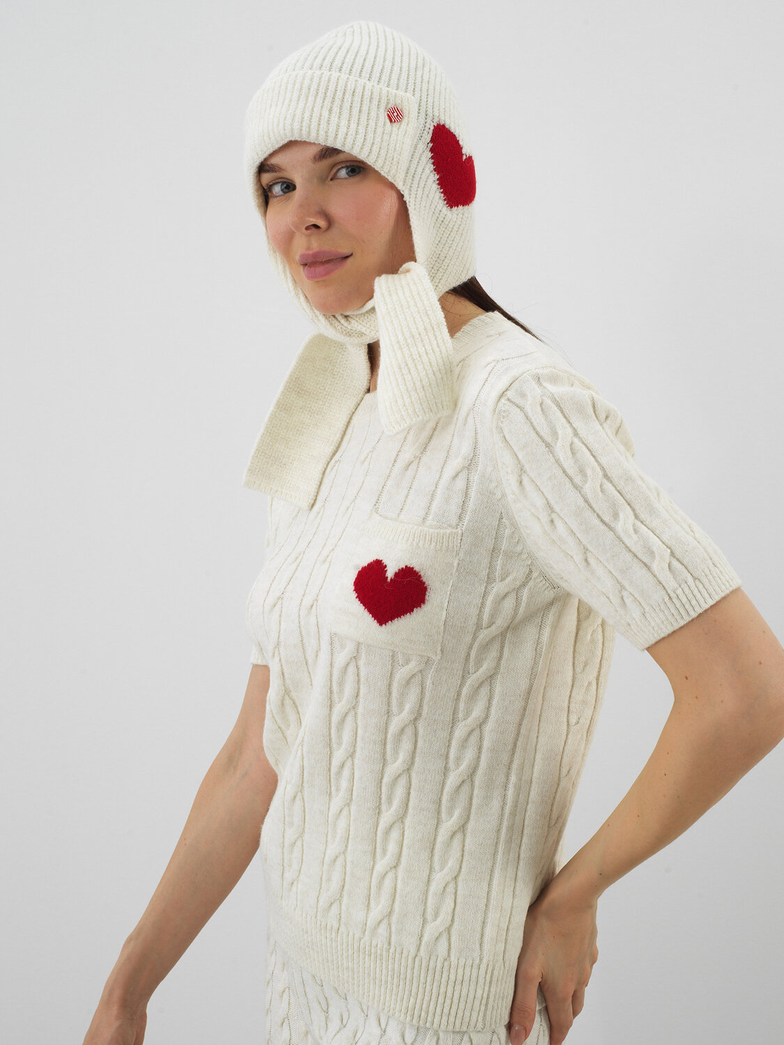 Ecru Natural Wool Textured Standard Fit Beret - Xint