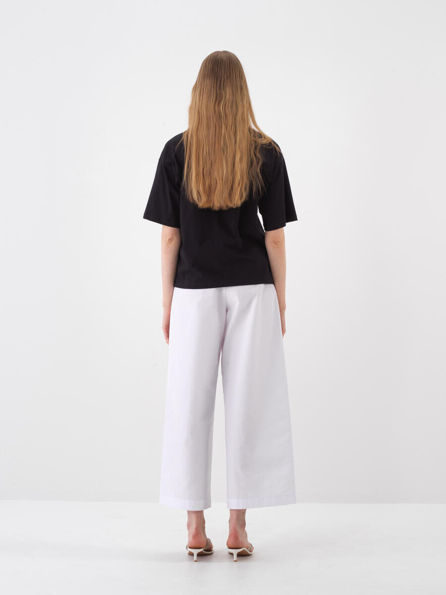 Black Oversize Cotton Blouse - 5