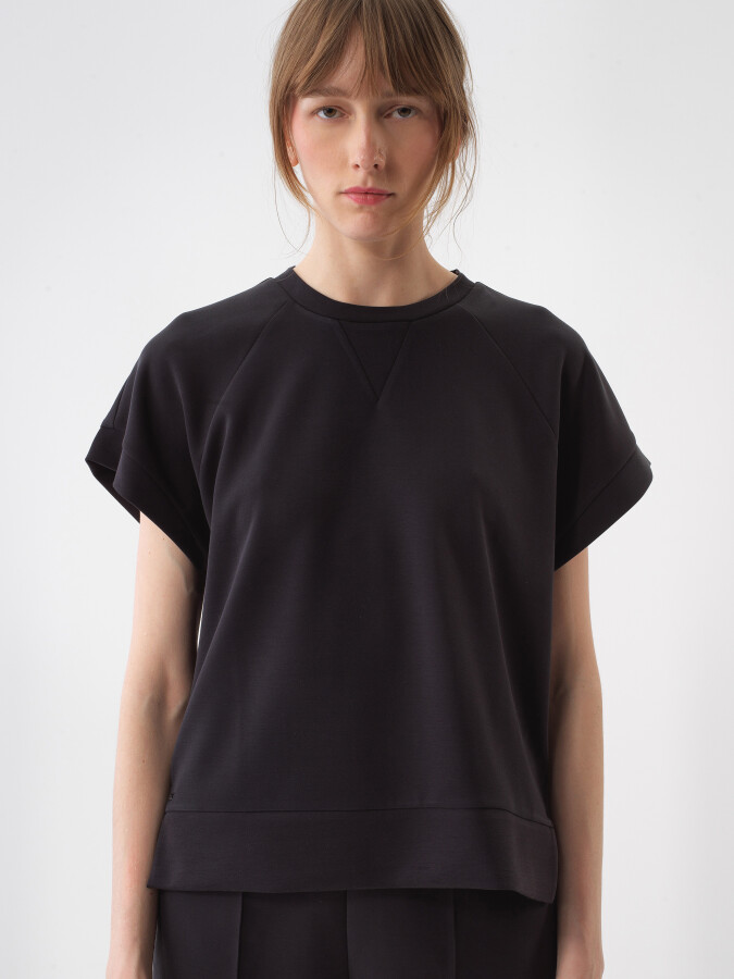 Black Oversize Modal Blouse
