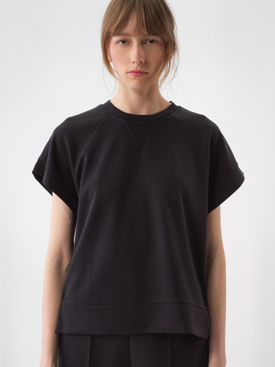 Black Oversize Modal Blouse - 1