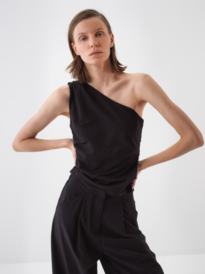 Black Regular Fit Blouse