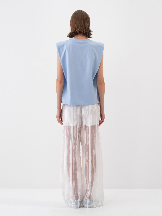 Blue Regular Fit Cotton Blouse - 4