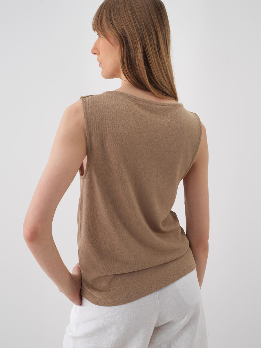 Camel Regular Fit Cotton Blouse - 4