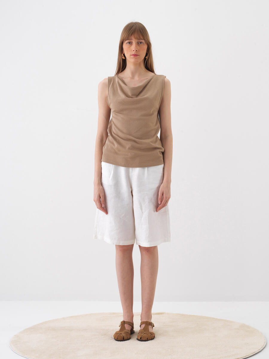 Camel Regular Fit Cotton Blouse - 2