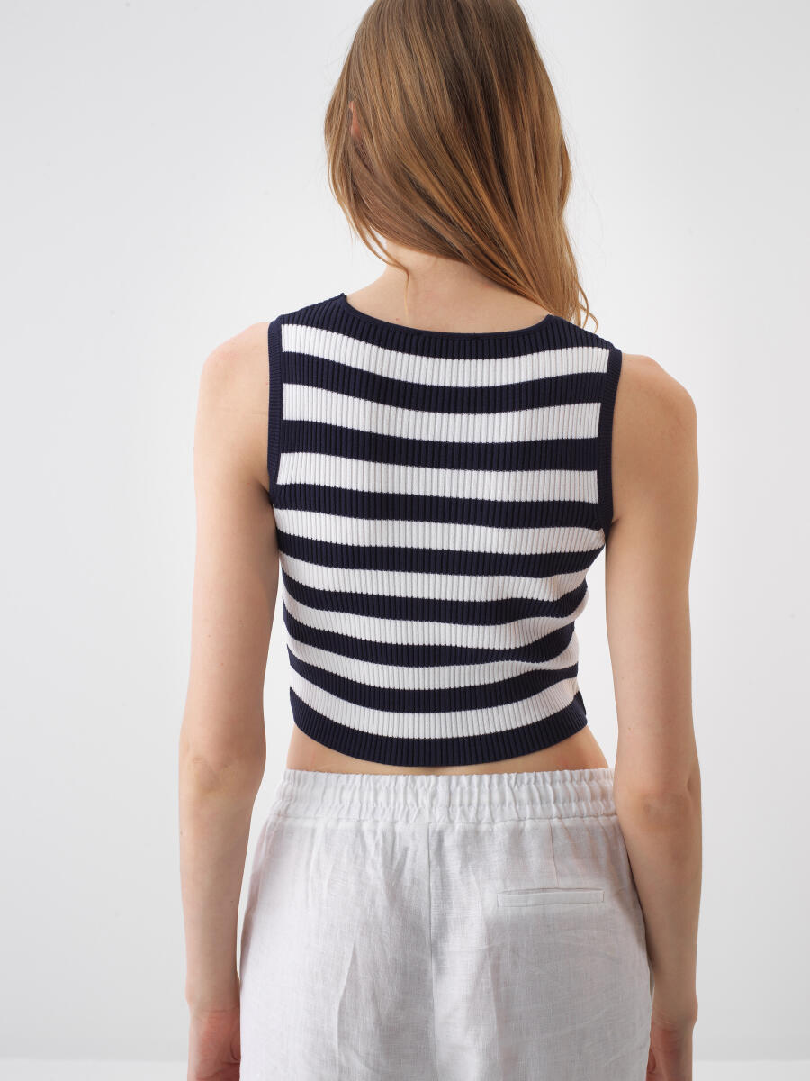 Navy Blue Regular Fit Blouse - 4