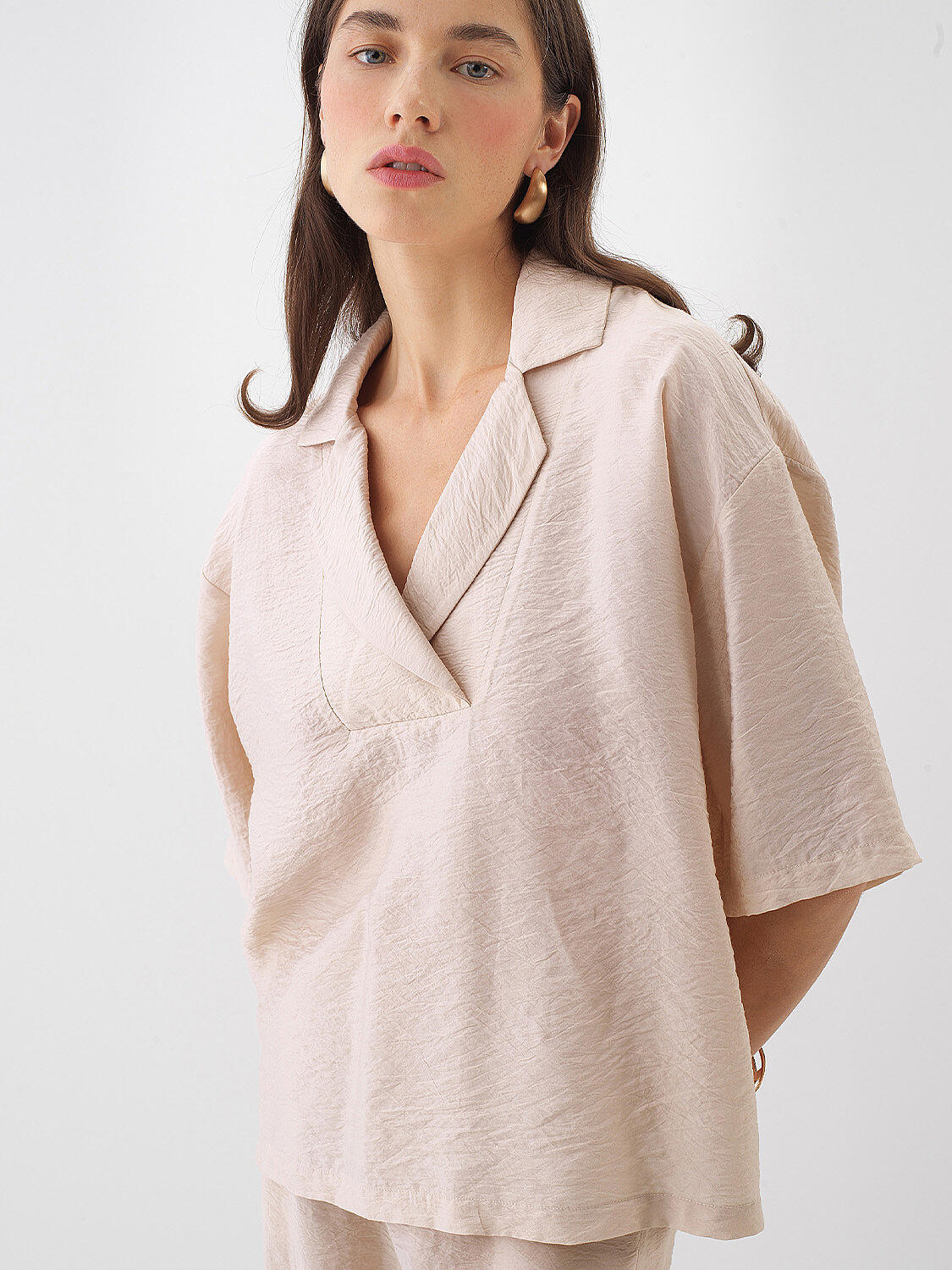 Natural Oversize Blouse - 1