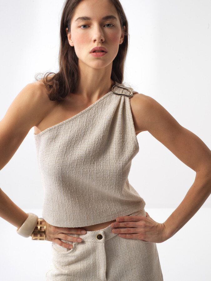 Natural Regular Fit Linen Blouse - 1