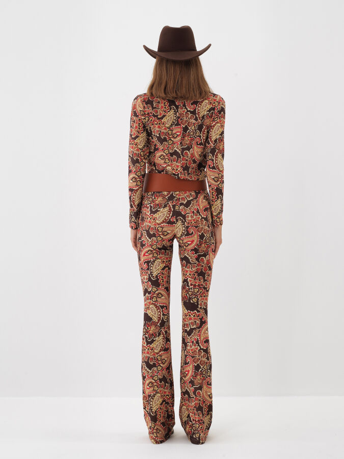 Patterned Shiny Blouse - Xint