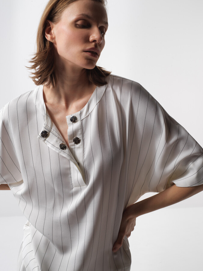 White Oversize Blouse - 1