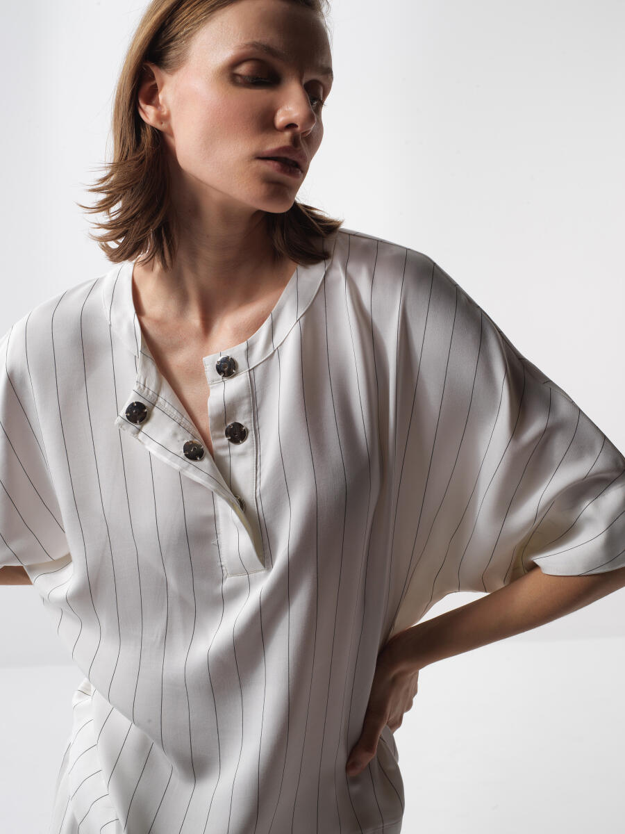 White Oversize Blouse - 1